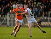 18 December 2016; Stefan Campbell of Armagh in action against Conor Meyler of Tyrone during the O'Fiaich Cup Final game between Armagh and Tyrone at Oliver Plunkett Park in Crossmaglen, Co. Armagh. Photo by Oliver McVeigh/Sportsfile