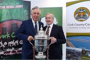 19 December 2016; John Delaney, FAI Chief Executive, left, and Cork City manager John Caulfield with the Irish Daily Mail Cup during the Glanmire Facility Launch at Vertigo in the Cork Convention Bureau. Photo by Eóin Noonan/Sportsfile