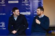 17 December 2016; Leinster's Fergus McFadden, left, and Rob Kearney during a Blue Room Q&A for Leinster Rugby Season Ticket Holders ahead of the European Rugby Champions Cup Pool 4 Round 4 match between Leinster and Northampton Saints at the Aviva Stadium, Dublin. Photo by Piaras Ó Mídheach/Sportsfile