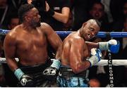 10 December 2016; Dillan Whyte, right, exchanges punches with Dereck Chisora during their WBC World Heavyweight Title Eliminator & WBC International Championship fight at the Manchester Arena in Manchester, England. Photo by Stephen McCarthy/Sportsfile