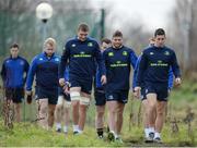 19 December 2016; Ross Molony, left, Ross Byrne, centre, and Noel Reid, right, of Leinster arrive ahead of squad training at UCD in Belfield, Dublin. Photo by Seb Daly/Sportsfile