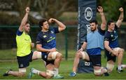 19 December 2016; Leinster players, from left, Jack Conan, Mike McCarthy, Mick Kearney and Ian Nagle during squad training at UCD in Belfield, Dublin. Photo by Seb Daly/Sportsfile