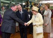 18 May 2011; Uachtarán CLG Criostóir Ó Cuana introduces his successor Liam O'Neill to HM Queen Elizabeth II and President Mary McAleese during their tour of Croke Park. State Visit to Ireland by HM Queen Elizabeth II and HRH the Duke of Edinburgh, Croke Park, Dublin. Picture credit: Ray McManus / SPORTSFILE