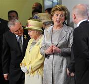 18 May 2011; Uachtarán CLG Criostóir Ó Cuana in conversation with HM Queen Elizabeth II as President Mary McAleese speaks with British Foreign Secretary and First Secretary of State William Hague during their tour of Croke Park. State Visit to Ireland by HM Queen Elizabeth II and HRH the Duke of Edinburgh, Croke Park, Dublin. Picture credit: Ray McManus / SPORTSFILE