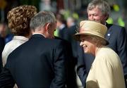 18 May 2011; Dr Martin McAleese and HM Queen Elizabeth II in conversation as she departs Croke Park. State Visit to Ireland by Her Majesty Queen Elizabeth II & His Royal Highness The Duke of Edinburgh, Croke Park, Dublin. Picture credit: Brian Lawless / SPORTSFILE