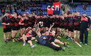 20 December 2016; Coláiste Chill Mhantáin players celebrate following their victory during the Anne McInerney Cup Final match between Coláiste Chill Mhantáin and St Ciaran's Community School Kells at Donnybrook Stadium in Dublin. Photo by Seb Daly/Sportsfile