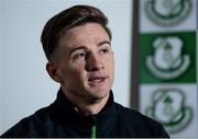 20 December 2016; Ronan Finn speaking to the media after he was unveiled as Shamrock Rovers new signing at Tallaght Stadium in Tallaght, Co. Dublin. Photo by Sam Barnes/Sportsfile