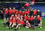 20 December 2016; Coláiste Chill Mhantáin players celebrate following their victory during the Pat Rossiter Cup Final match between Coláiste Chill Mhantáin and Ardscoil na Trionoide at Donnybrook Stadium in Dublin. Photo by Seb Daly/Sportsfile