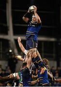 17 December 2016; Rhys Ruddock of Leinster wins the ball from a lineout during the European Rugby Champions Cup Pool 4 Round 4 match between Leinster and Northampton Saints at the Aviva Stadium, Dublin. Photo by Sam Barnes/Sportsfile