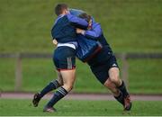 21 December 2016; Tyler Bleyendaal of Munster is tackled by team-mate Dave Johnston during squad training at the University of Limerick in Limerick. Photo by Diarmuid Greene/Sportsfile