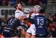 23 December 2016; Stuart McCloskey, left, and Luke Marshall of Ulster are tackled by Danie Poolman, 12, and Rory Parata of Connacht during the Guinness PRO12 Round 11 match between Ulster and Connacht at the Kingsman Stadium in Belfast. Photo by Ramsey Cardy/Sportsfile