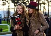 26 December 2016; Sisters Louise and Jane Myron from Castleknock, Dublin, during day one of the Leopardstown Christmas Festival in Leopardstown, Dublin.  Photo by Matt Browne/Sportsfile
