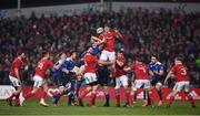26 December 2016; Donnacha Ryan of Munster takes possession in a lineout ahead of Ross Molony of Leinster during the Guinness PRO12 Round 11 match between Munster and Leinster at Thomond Park in Limerick. Photo by Stephen McCarthy/Sportsfile