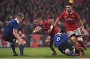 26 December 2016; Simon Zebo of Munster is tackled by Jack Conan of Leinster during the Guinness PRO12 Round 11 match between Munster and Leinster at Thomond Park in Limerick. Photo by Brendan Moran/Sportsfile