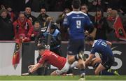 26 December 2016; Ronan O'Mahony of Munster scores his side's second try during the Guinness PRO12 Round 11 match between Munster and Leinster at Thomond Park in Limerick. Photo by Brendan Moran/Sportsfile