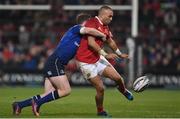 26 December 2016; Simon Zebo of Munster is tackled by Rory O’Loughlin of Leinster during the Guinness PRO12 Round 11 match between Munster and Leinster at Thomond Park in Limerick. Photo by Diarmuid Greene/Sportsfile