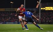 26 December 2016; Simon Zebo of Munster is tackled by Isa Nacewa of Leinster during the Guinness PRO12 Round 11 match between Munster and Leinster at Thomond Park in Limerick. Photo by Brendan Moran/Sportsfile