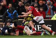 26 December 2016; Tommy O'Donnell of Munster scores his side's third try during the Guinness PRO12 Round 11 match between Munster and Leinster at Thomond Park in Limerick. Photo by Diarmuid Greene/Sportsfile