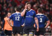 26 December 2016; Dan Leavy of Leinster reacts after conceding a try to Munster during the Guinness PRO12 Round 11 match between Munster and Leinster at Thomond Park in Limerick. Photo by Diarmuid Greene/Sportsfile