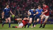 26 December 2016; Michael Bent of Leinster is tackled by Jaco Taute of Munster during the Guinness PRO12 Round 11 match between Munster and Leinster at Thomond Park in Limerick. Photo by Stephen McCarthy/Sportsfile