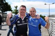 21 May 2011; Leinster supporters Killian Walsh, left, Blackrock, Dublin, and Robbie McNab, from Bray, Co. Wicklow, at the game. Heineken Cup Final, Leinster v Northampton Saints, Millennium Stadium, Cardiff, Wales. Picture credit: Brendan Moran / SPORTSFILE