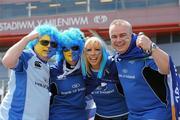 21 May 2011; Leinster supporters from left, Dave and Ann Saunders with Anna-Maria and Tommy Byrne, from Ashburne, Co Meath, at the Millennium Stadium before the game. Heineken Cup Final, Leinster v Northampton Saints, Millennium Stadium, Cardiff, Wales. Picture credit: Matt Browne / SPORTSFILE