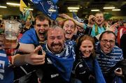 21 May 2011; Leinster supporters celebrate after the game. Heineken Cup Final, Leinster v Northampton Saints, Millennium Stadium, Cardiff, Wales. Picture credit: Ray McManus / SPORTSFILE