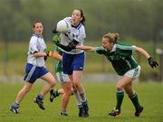 21 May 2011; Aine Tighe, Connacht, in action against Sorcha Furlong, Leinster. MMI Group Ladies Football Interprovincial Championship Finals, Shield Final, Connacht v Leinster, Pairc Chiarain, Athlone, Co. Westmeath. Picture credit: Oliver McVeigh / SPORTSFILE