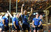 21 May 2011; Leinster's Gordon D'Arcy celebrates with his team-mates after the game. Heineken Cup Final, Leinster v Northampton Saints, Millennium Stadium, Cardiff, Wales. Picture credit: Brendan Moran / SPORTSFILE