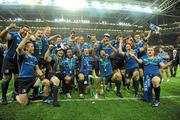 21 May 2011; The Leinster team celebrate with the Heineken Cup after the game. Heineken Cup Final, Leinster v Northampton Saints, Millennium Stadium, Cardiff, Wales. Picture credit: Brendan Moran / SPORTSFILE