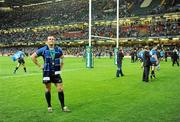21 May 2011; Leinster's Shane Jennings stands alone taking it all in after the game. Heineken Cup Final, Leinster v Northampton Saints, Millennium Stadium, Cardiff, Wales. Picture credit: Brendan Moran / SPORTSFILE