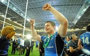 21 May 2011; Leinster's Brian O'Driscoll celebrates after the game. Heineken Cup Final, Leinster v Northampton Saints, Millennium Stadium, Cardiff, Wales. Picture credit: Brendan Moran / SPORTSFILE