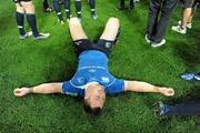21 May 2011; Leinster's Cian Healy lies on the ground after the game. Heineken Cup Final, Leinster v Northampton Saints, Millennium Stadium, Cardiff, Wales. Picture credit: Brendan Moran / SPORTSFILE