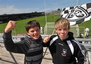 22 May 2011; Sligo supporters Kevin Reilly, aged 11, left, and Tomas Henry, aged 12, both from Curry, Co. Sligo, at the game. Connacht GAA Football Senior Championship Quarter-Final, Sligo v Leitrim, Markievicz Park, Sligo. Picture credit: David Maher / SPORTSFILE