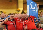 21 May 2011; Leinster supporters, wearing Munster jerseys, cheer on their team at half-time. Heineken Cup Final, Leinster v Northampton Saints, Millennium Stadium, Cardiff, Wales. Picture credit: Ray McManus / SPORTSFILE