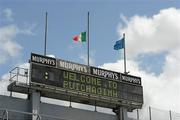 22 May 2011; The Tri-colour flies at half mast in honour of the late former Taoiseach Gareth Fitzgerald. Munster GAA Football Senior Championship Quarter-Final, Cork v Clare, Pairc Ui Chaoimh, Cork. Picture credit: Pat Murphy / SPORTSFILE