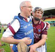 22 May 2011; Westmeath manager Brian Hanley celebrates with Darren McCormack, Leinster GAA Hurling Senior Championship First Round, Carlow v Westmeath, Dr. Cullen Park, Carlow. Picture credit: Ray McManus / SPORTSFILE