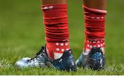 26 December 2016; A detailed view of a tribute to the late Anthony 'Axel' Foley on the boots of Simon Zebo of Munster during the Guinness PRO12 Round 11 match between Munster and Leinster at Thomond Park in Limerick. Photo by Stephen McCarthy/Sportsfile