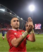 26 December 2016; Simon Zebo of Munster applauds supporters after the Guinness PRO12 Round 11 match between Munster and Leinster at Thomond Park in Limerick. Photo by Diarmuid Greene/Sportsfile
