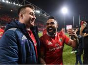 26 December 2016; Niall Scannell and Francis Saili, right, of Munster share a laugh after the Guinness PRO12 Round 11 match between Munster and Leinster at Thomond Park in Limerick. Photo by Diarmuid Greene/Sportsfile