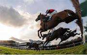27 December 2016; A general view of the field as they jump the first during the Paddy Power Cashcard Steeplechase during day two of the Leopardstown Christmas Festival in Leopardstown, Dublin. Photo by Seb Daly/Sportsfile