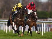 27 December 2016; Bacardys, left, with Ruby Walsh up, races past Kolumbus, right, with Paul Townend up, on their way to winning the Paddy Power 'Easiest To Use Mobile App' Maiden Hurdle during day two of the Leopardstown Christmas Festival in Leopardstown, Dublin. Photo by Matt Browne/Sportsfile