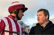 27 December 2016; Jockey Davy Russell, left, with trainer Gordon Elliott after winning the Paddy Power Steeplechase with Noble Endeavor during day two of the Leopardstown Christmas Festival in Leopardstown, Dublin. Photo by Seb Daly/Sportsfile