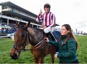 27 December 2016; Davy Russell celebrates on Noble Endeavor after winning the Paddy Power Steeplechase during day two of the Leopardstown Christmas Festival in Leopardstown, Dublin. Photo by Matt Browne/Sportsfile