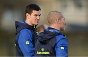 27 December 2016; Jonathan Sexton of Leinster, left, in conversation with senior coach Stuart Lancaster during squad training at Thornfields in UCD, Dublin. Photo by Piaras Ó Mídheach/Sportsfile