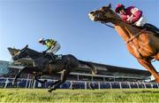 28 December 2016; Eventual winner Bleu Et Rouge, with Barry Geraghty up, races ahead of Gangster, with Bryan Cooper up, on their way to winning The Ballymaloe Foods Beginners Steeplechase during day three of the Leopardstown Christmas Festival in Leopardstown, Dublin. Photo by Cody Glenn/Sportsfile