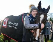 28 December 2016; Stable hand Steph Searle with winning horse Vroum Vroum Mag following the Squared Financial Christmas Hurdle during day three of the Leopardstown Christmas Festival in Leopardstown, Dublin. Photo by Seb Daly/Sportsfile