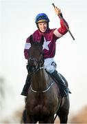 28 December 2016; Jack Kennedy celebrates winning The Lexus Steeplechase on Outlander during day three of the Leopardstown Christmas Festival in Leopardstown, Dublin. Photo by Cody Glenn/Sportsfile