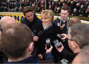 29 December 2016; Trainer Jessica Harrington is interviewed after sending out Our Duke to win the Neville Hotels Novice Steeplechase during day four of the Leopardstown Christmas Festival in Leopardstown, Dublin. Photo by Cody Glenn/Sportsfile