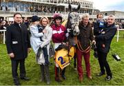 29 December 2016; Jockey Bryan Cooper with winning connections including, from left, trainer Henry de Bromhead, Anita O'Leary, with daughter Tiana, age 8, and Michael O'Leary, with son Zach, age 6, after winning The Ryanair Hurdle on  Petit Mouchoir during day four of the Leopardstown Christmas Festival in Leopardstown, Dublin. Photo by Cody Glenn/Sportsfile